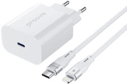 Proove fali töltő Rapid 20W Type-C + Kábel Type-C - Lightning 27W fehér