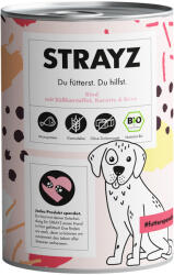 STRAYZ 24x400g STRAYZ BIO bio marha, bio édesburgonya & bio körte nedves kutyatáp