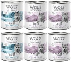 Wolf of Wilderness 6x800g Wolf of Wilderness JUNIOR - Vegyes csomag nedves kutyatáp