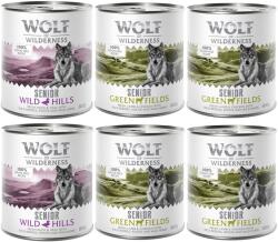 Wolf of Wilderness Wolf of Wilderness Senior - Vegyes csomag 6 x 800 g - 4x bárány & csirke, 2x kacsa & borjú