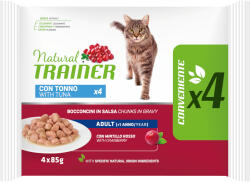 Natural Trainer 4x85g Natural Trainer Adult csirke nedves macskatáp Tonhal