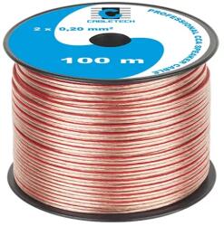 Cabletech KAB0351 Hangszórókábel, transzparens, réz-alumínium CCA, 2x0, 2mm2 (KAB0351)