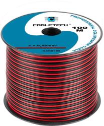 Cabletech KAB0389 Hangszórókábel, piros-fekete, réz-alumínium CCA, 2x0, 5mm2 (KAB0389)