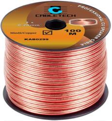 Cabletech Réz hangszórókábel, transzparens 2x0, 2mm2 (KAB0299)
