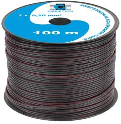 Cabletech KAB0352 Hangszórókábel, fekete, réz-alumínium CCA, 2x0, 2mm2 (KAB0352)