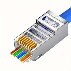 Emtex Mufa RJ45 FTP Cat. 6A Emtex EMT-PR6A-FTP, ecranata, passthrough, 100 bucati (EMT-PR6A-FTP)