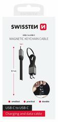SWISSTEN USB-C/USB-C Mágneses töltőkábel kulcstartó (71551040) (71551040)