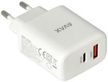 AVAX CH360 SPEEDY 65W GaN hálózati töltő USB-A /Type C, fehér (AVAX CH360)