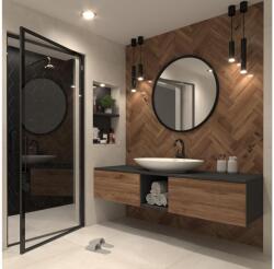 ELTAP Grace kerek tükör 80cm tükör, fekete