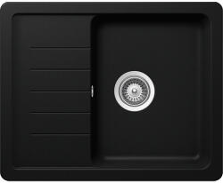 SCHOCK Schock Toledo D-100XS konyhai mosogatótálca Cristadur Puro 620 x 500 mm, gránit kompozit, megfordítható, hagyományos beépítés, intenzív fekete (TOLD100XSPURO)