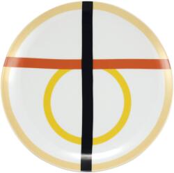 LE COQ PORCELAINE LE COQ Geometrikos Lapos tányér, megemelt perem, magasság: 20 mm, átmérő: 280 mm, okker
