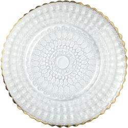 LE COQ PORCELAINE LE COQ Helios Lapos tányér, ø: 215 mm, arany, barokk szegély