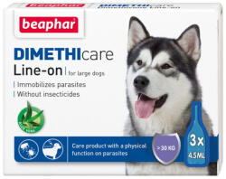 Beaphar Pipeta antiparazitara DIMETHICARE LINE-ON pentru caini L BEAPHAR 30 kg, 3 pip x 4.5 ml