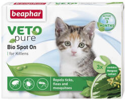 Beaphar Pipeta antiparazitara BEAPHAR VETOPURE BIO SPOT ON pentru pisici 3 pip cut