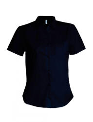 Kariban Női blúz Kariban KA544 Ladies' Short-Sleeved Cotton poplin Shirt -L, Navy