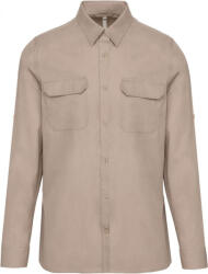 Kariban Férfi ing Kariban KA590 Men'S Long-Sleeved Safari Shirt -S, Beige