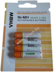VHBW HR03 Micro AAA akku Ready 2 Use 4db/csom. 800mAh