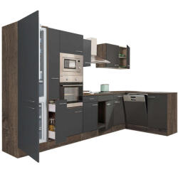 Leziter Yorki Konyhabútor - Sarok - 370 cm - Alulfagyasztós Hűtővel