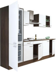 Leziter Yorki 270 konyhablokk yorki tölgy korpusz, selyemfényű fehér fronttal alulfagyasztós hűtős szekrénnyel (L270YFH-AF)