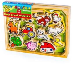 Teddies Filet de lemn Primele mele animale 12 bucăți într-o cutie (512013)