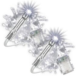  Karácsonyi LED-lánc készlet időzítővel 100 LED hideg fehér (BA11466_SL2)