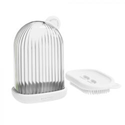 Flippy Sapuniera de Calatorie, Flippy, Suport pentru Sapun cu Scurgere a Apei, Recipient cu Capac Depozitare, Savoniera pentru Baie, 12.6x6.1x8.4cm, Alb (teo-126759)