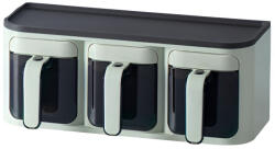 Flippy Cutie de Depozitare a Condimentelor, Flippy, de Uz Casnic, Montare pe Perete, 3 Compartimente, 25.8 x 13.6 x 10.5cm, Verde-Negru (teo-126593) Solnita condimente