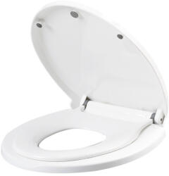 Flippy Capac de Toaleta cu Reductie 2 in 1, Flippy, pentru Copii si Adulti, Coborare Lenta si Silentioasa, Instalare Usoara, din PP5 , in Forma de U, Alb (teo-127607)