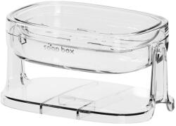 Flippy Savoniera cu Suport 2 in 1, Flippy, Pentru Perete sau Blat, PET, Scurgere Optima, Argintiu Transparent (TEO-128515)