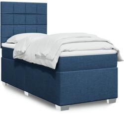 vidaXL kék szövet rugós ágy matraccal 80 x 200 cm (3292621)