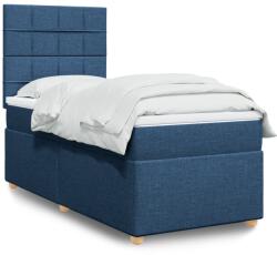 vidaXL kék szövet rugós ágy matraccal 80 x 200 cm (3293413)