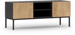 Eltap Lanzzi 120 médiaszekrény fekete matt, artisan oak tv szekrény, fekete - sprintbutor