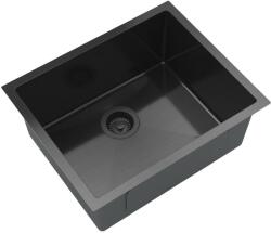 Gamma Stalowy S5444 egymedencés rozsdamentes acél mosogató, fekete, beépíthető (S5444-BK)