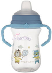 Canpol babies itatópohár szilikonos ivócsőrrel Bonjour Paris 250ml kék