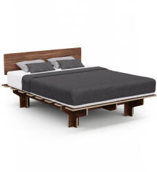 Blumfeldt NordicAura Queen kétszemélyes ágykeret, 160 cm x 200 cm, robusztus, szerszámok nélkül, eukaliptuszfa, polc (BED3-NA-Q160) - blumfeldt - 123 890 Ft