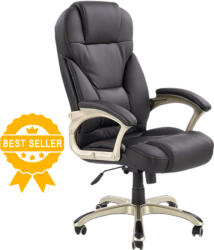 Halmar Desmond irodai szék, fekete, öko bőr, napi 4-6 órás ülésre alkalmas