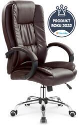 Halmar RELAX irodai szék, sötétbarna, ökobőr, napi 4-6 órás használatra