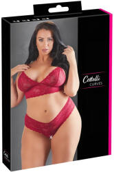 Cottelli Collection Plus Size - puha csipke melltartó szett (piros) (22124043051) - bujaalmok