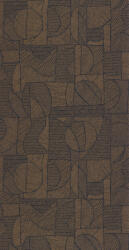 Dél-amerikai patchwork és a hagyományos textil kortárs geometriai mintája sötét tintakék és vörösréz/bronz tónus fémes hatás tapéta (201166969)