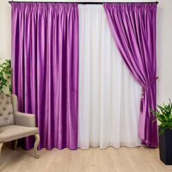 Hiko Set 3 piese Hiko, doua draperii COMFY catifea mov si o perdea Ana voal, cu rejansa (100005988)