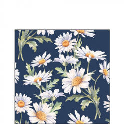 Ambiente Beautiful daisies blue papírszalvéta 33x33cm, 20db-os (13319547)