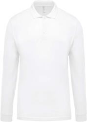 Kariban Férfi galléros hosszú ujjú piké póló, Kariban KA256, White-4XL (ka256wh-4xl)