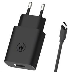 Motorola TURBOPOWER hálózati töltő USB aljzat (5V / 3A, 20W, gyorstöltés támogatás, QC 3.0 + Type-C kábel) FEKETE Asus Zenfone 3 5.5 (ZE552KL), Honor 8, Sony Xperia X Compact (F5321), Sony Xp (MOTOCHAR20W)