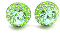 APHRODITÉ bedugós fülbevaló (chrysolite halványzöld 12 mm-es) (2025022001)