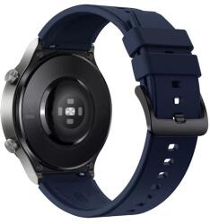 gigapack Pótszíj (univerzális, 22 mm, szilikon, állítható, fekete kapocs) SÖTÉTKÉK Huawei Watch GT 2 46mm, Huawei Watch GT, Huawei Watch GT Active, Huawei Watch GT Fortuna, Huawei Watch, Huawei Watch (GP-14152