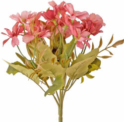 Valex Decor 15 virágfejes, 5 ágú selyemvirág csokor, 25cm magas - Rózsaszín (AF054-04)