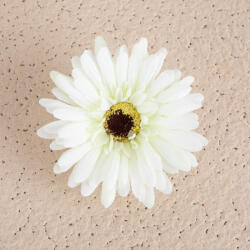 Gerbera selyemvirág fej, 9cm - Zöldes fehér (AF145-01)
