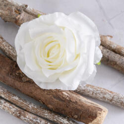 Valex Decor Rózsa selyemvirág fej, 10cm - Fehér (AF144-01)