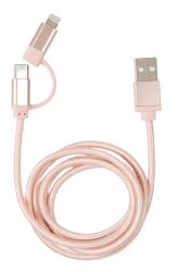 Kikkerland US237-RG fonott USB-C Lightning rózsaarany kábel (US237-RG) - bestbyte