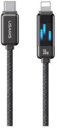USAMS SJ743USB01 1, 2m Type-C - Lightning fekete adat- és töltőkábel (SJ743USB01)